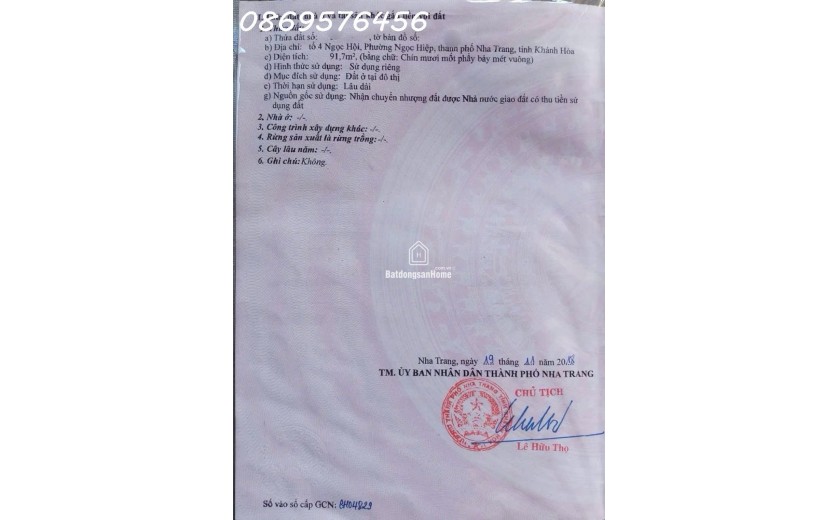 BÁN NHÀ PHỐ TẠI KHÁNH HOÀ