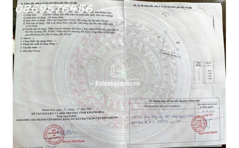 BÁN NHÀ Ở TẠI DIÊN KHÁNH, KHÁNH HOÀ