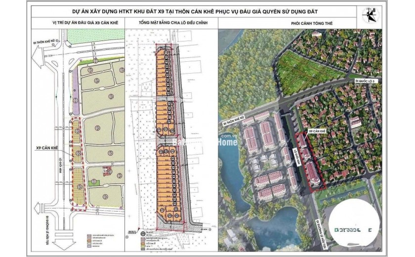 Bán đất đấu giá X9 Cán Khê- Nguyên Khê Đông Anh : mặt đường quy hoạch 40m