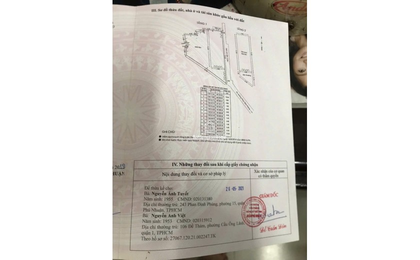 243/28 phan đình Phùng p 15 phú nhuận 
chính chủ bán 166m 15.9 tỉ