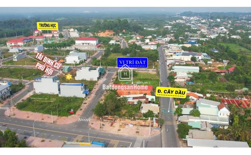 Bán đất thổ cư  2 mặt tiền đường CÂY DẦU - tiếp giáp Tái Định Cư Phú Hội Nhơn Trạch Đồng Nai.