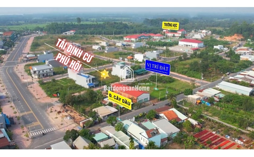 Bán đất thổ cư  2 mặt tiền đường CÂY DẦU - tiếp giáp Tái Định Cư Phú Hội Nhơn Trạch Đồng Nai.