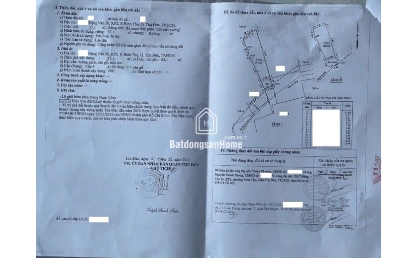NHÀ C4 ĐẶNG VĂN BI - BÌNH THỌ - THỦ ĐỨC - GÀN CC MOONLIGH