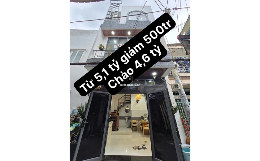 GIẢM BÁN NHANH CònỈ 4.6TỶ,Nhà Mới ĐÓN TẾT 3Tầng Ngang3.6m Hẻm thông Hòa Hảo-Nguyễn Tri Phương