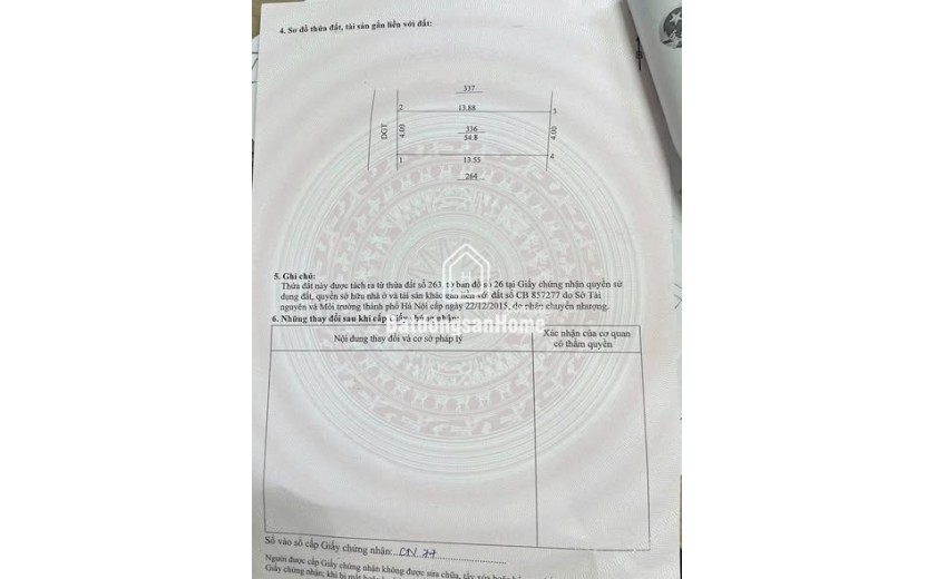 ĐẤT TRUNG TÂM THỊ TRẤN PHÙNG - ĐAN PHƯỢNG - HÀ NỘI ( 54.8m )