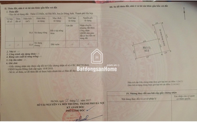 BÁN ĐẤT CỔ ĐIỂN HẢI BỐI – ĐÔNG ANH – GẦN CẦU THĂNG LONG – Ô TÔ VÀO ĐẤT – 50M – GIÁ HƠN 5 TỶ