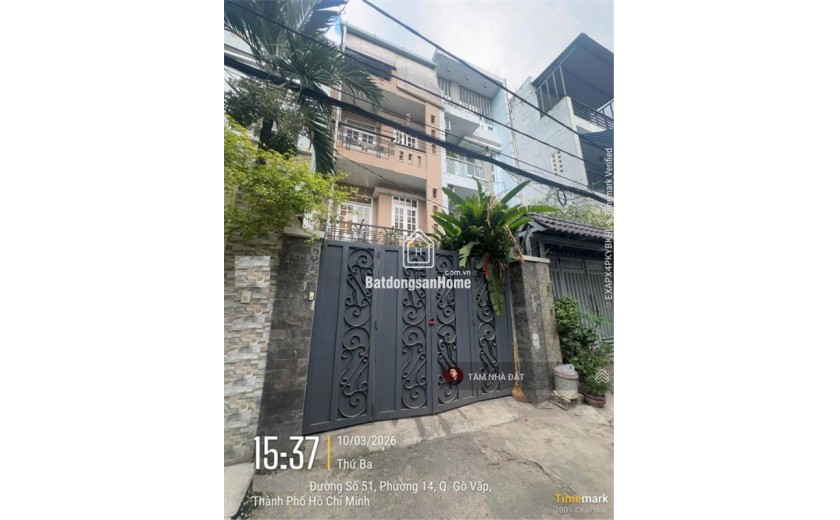 Gần kênh Tham Lương! Bán nhà hẻm xe hơi 3 tầng + 68.1m2 + giá 7,2 tỷ LH 0933523239