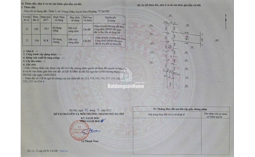 MẢNH ĐẤT 58.1M TẠI TRUNG CHÂU _ LIÊN MINH ( mới ) _ HÀ NỘI.