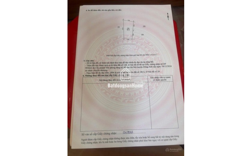 Bán đất xóm Gà Cổ Loa - 80m2 - đường thông ô tô