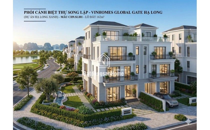 Song lập Vinhomes Hạ Long 162m², mặt tiền 9m, xây 4 tầng, ở và kinh doanh đều tốt